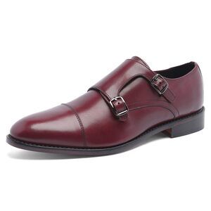 Anthony Veer Mens Roosevelt II Double Monk Strap Oxblood 14 D - Medium